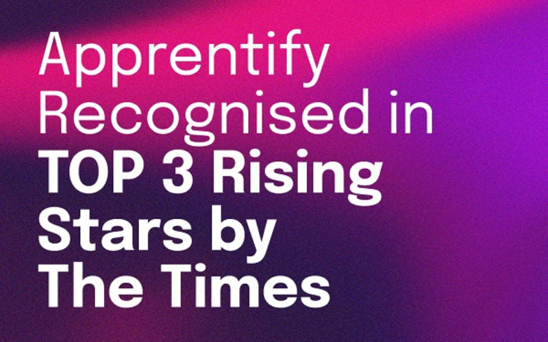 Apprentify Recognised in TOP 3 Rising Stars by The Times!