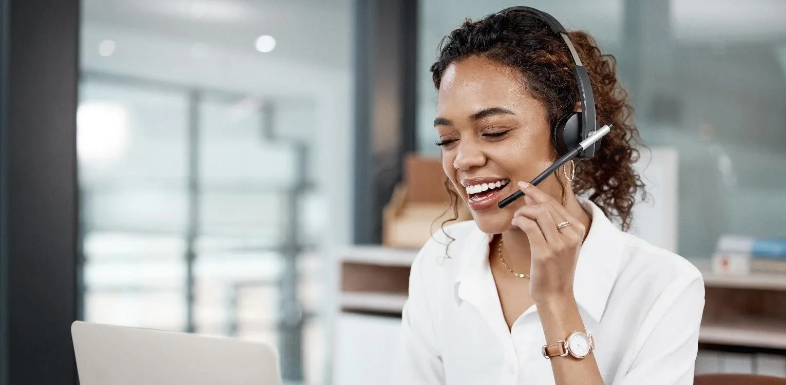 woman on headset