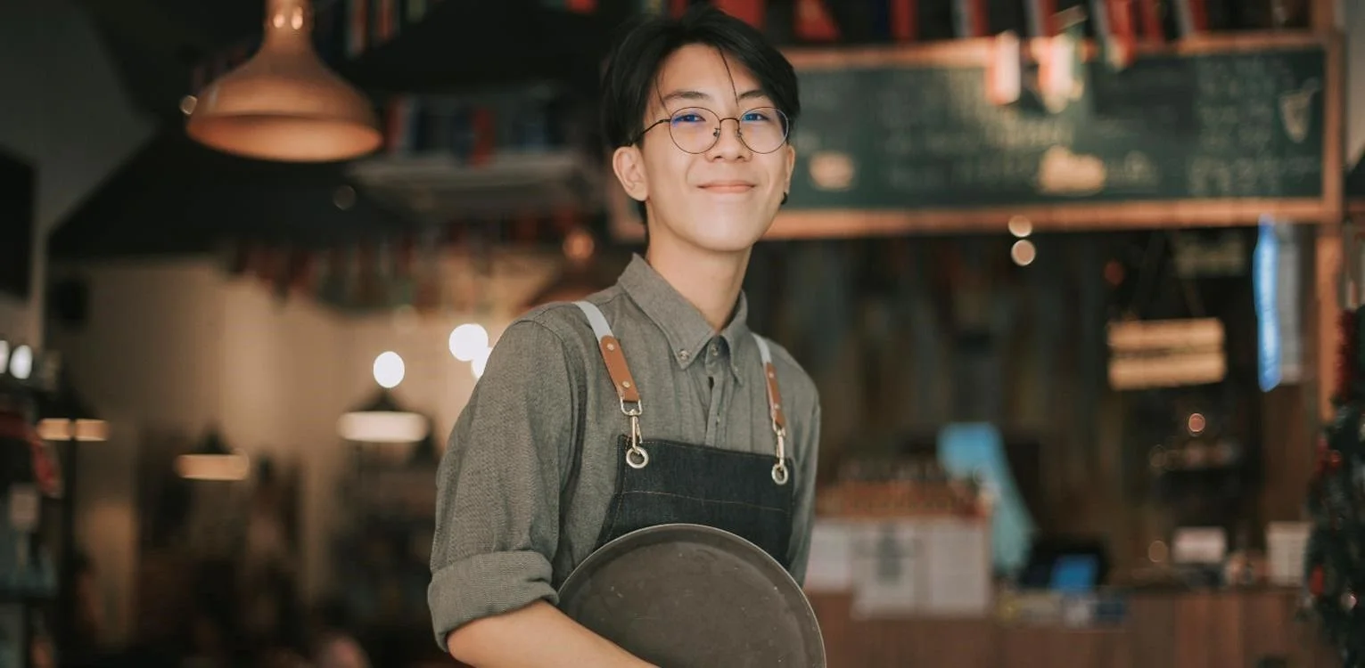 man working in restaurant