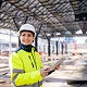 woman in hardhat on site
