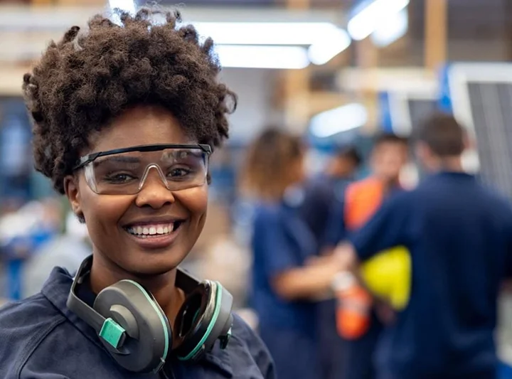 woman wearing ear defenders