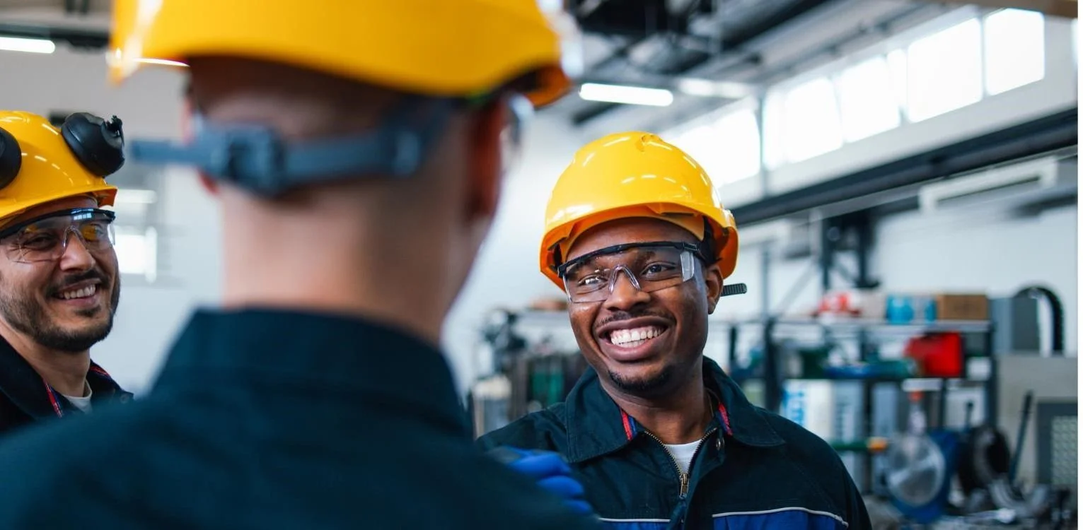 Manufacturing image man in hardhat smiling