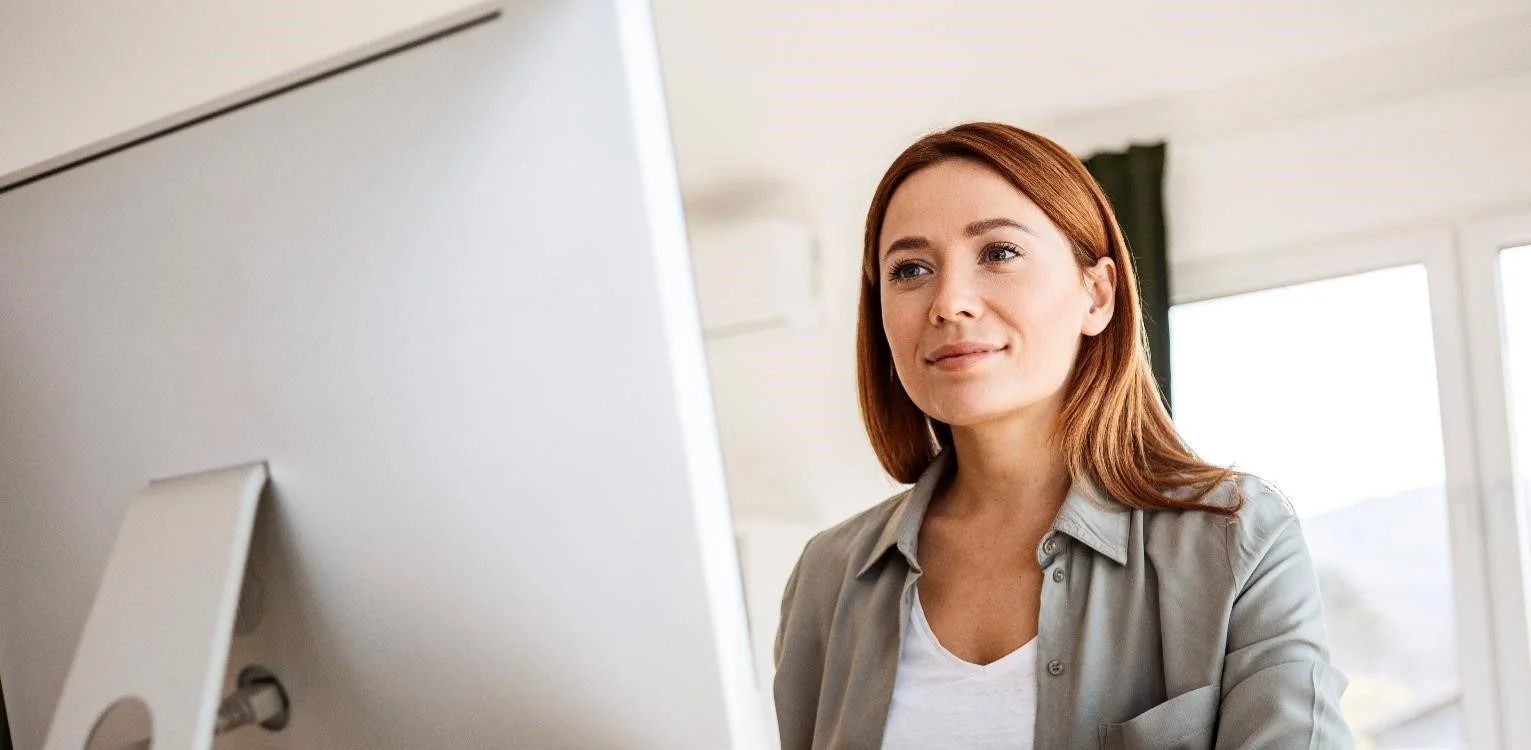 woman on computer
