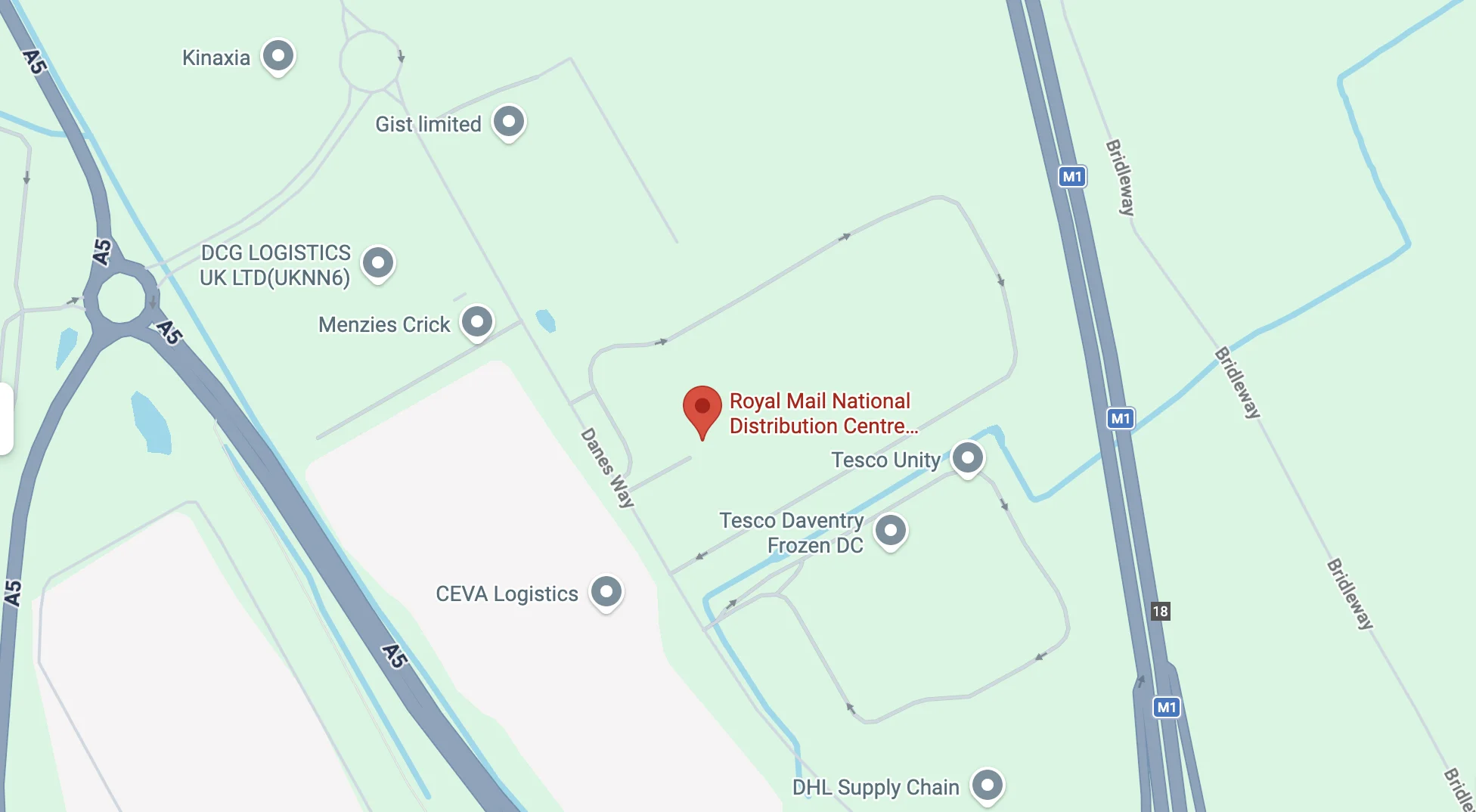 Northampton Distribution Centre Google Map