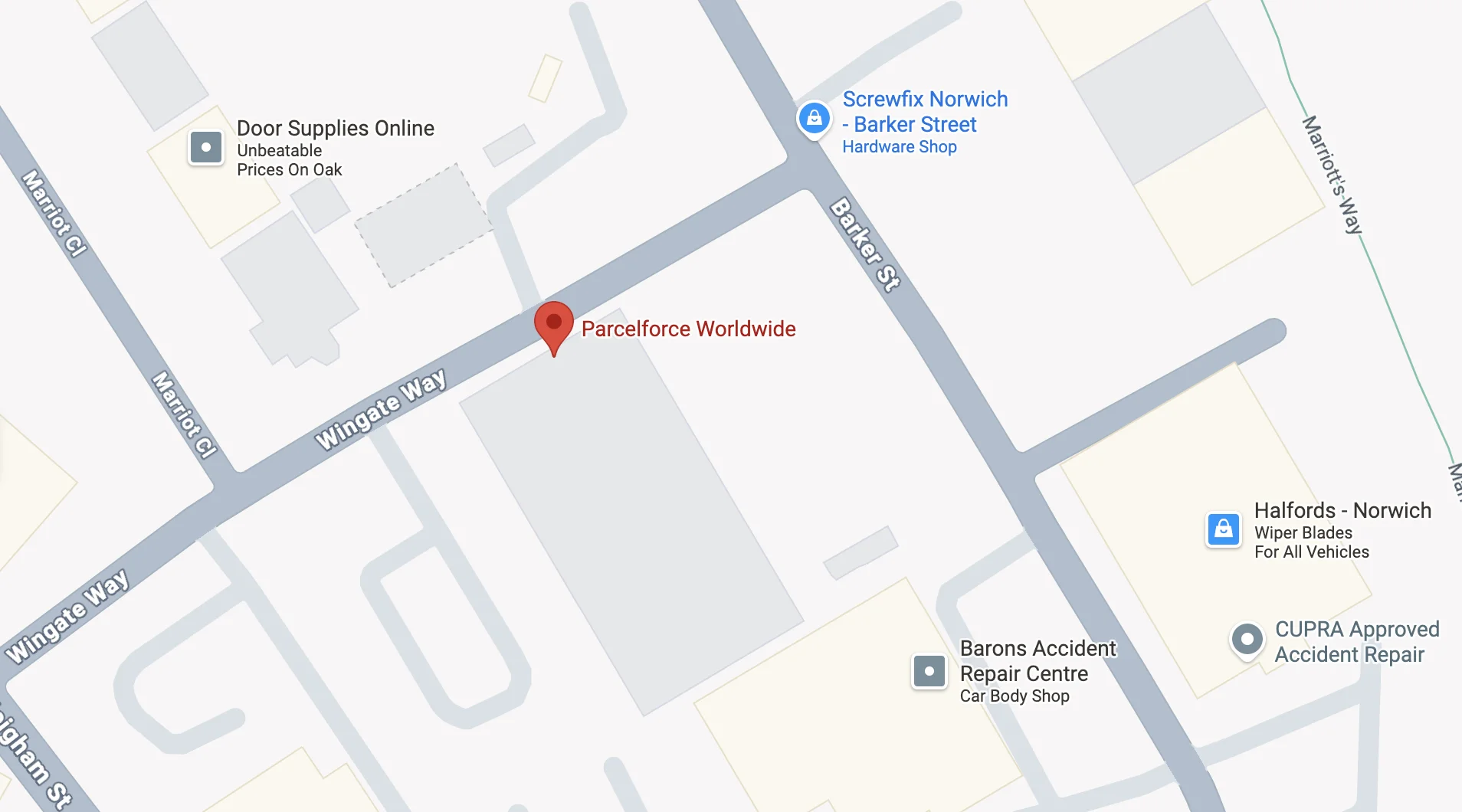Parcelforce RMG Google Map