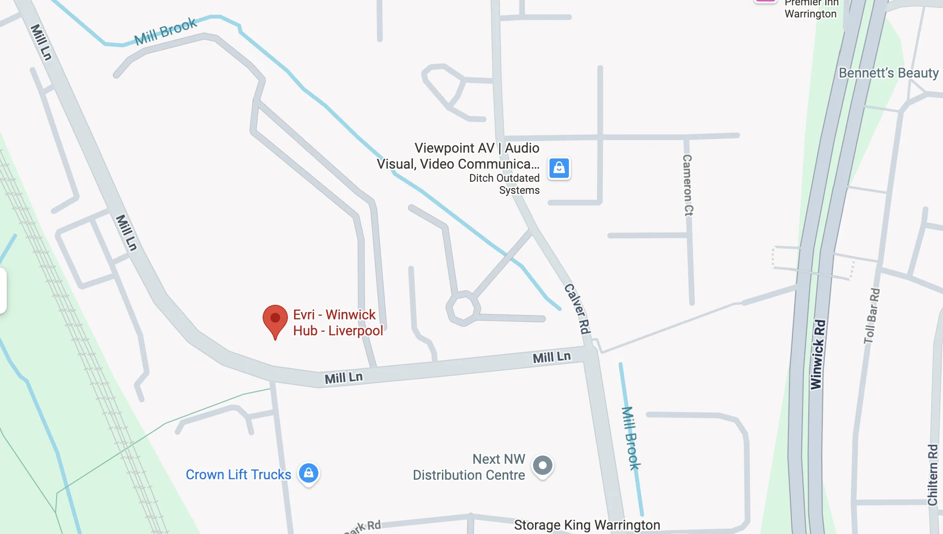 Warrington Distribution Centre Google Map