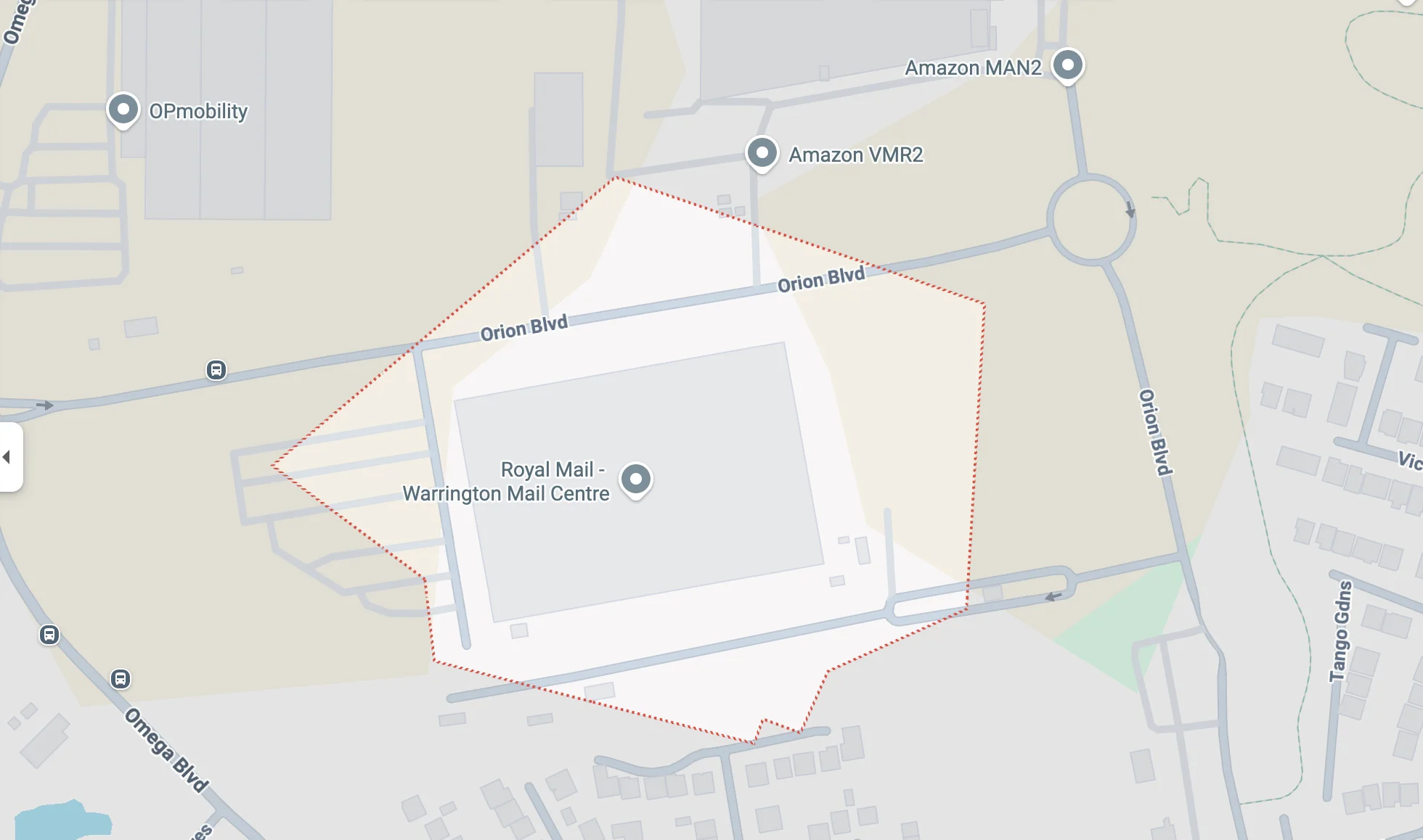Warrington Mail Centre Google Map