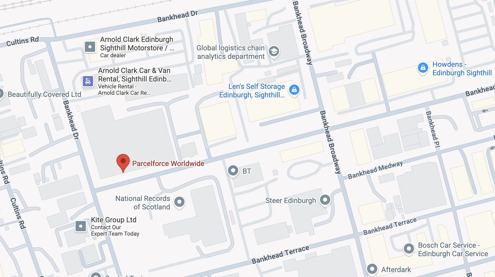 Edinburgh Distribution Centre Google Map