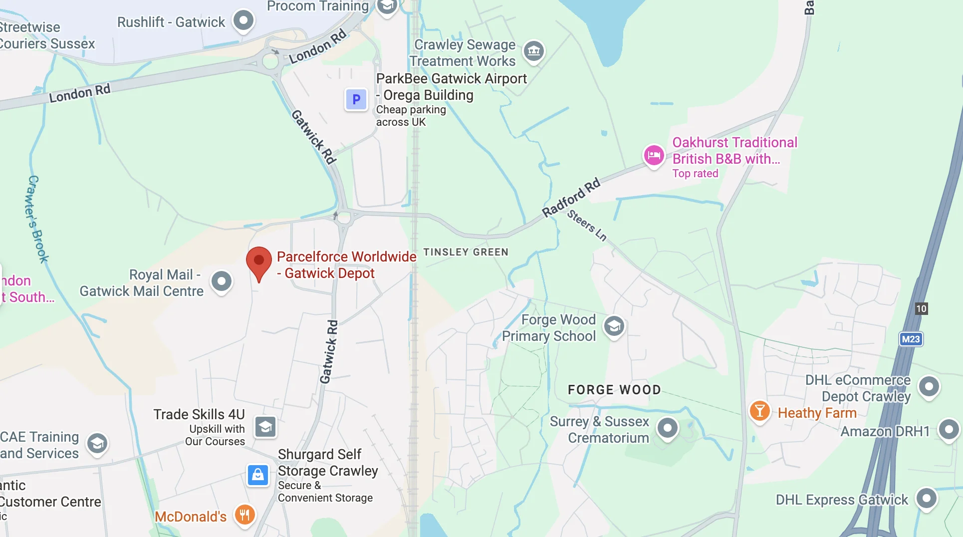 Gatwick Distribution Centre Google Map