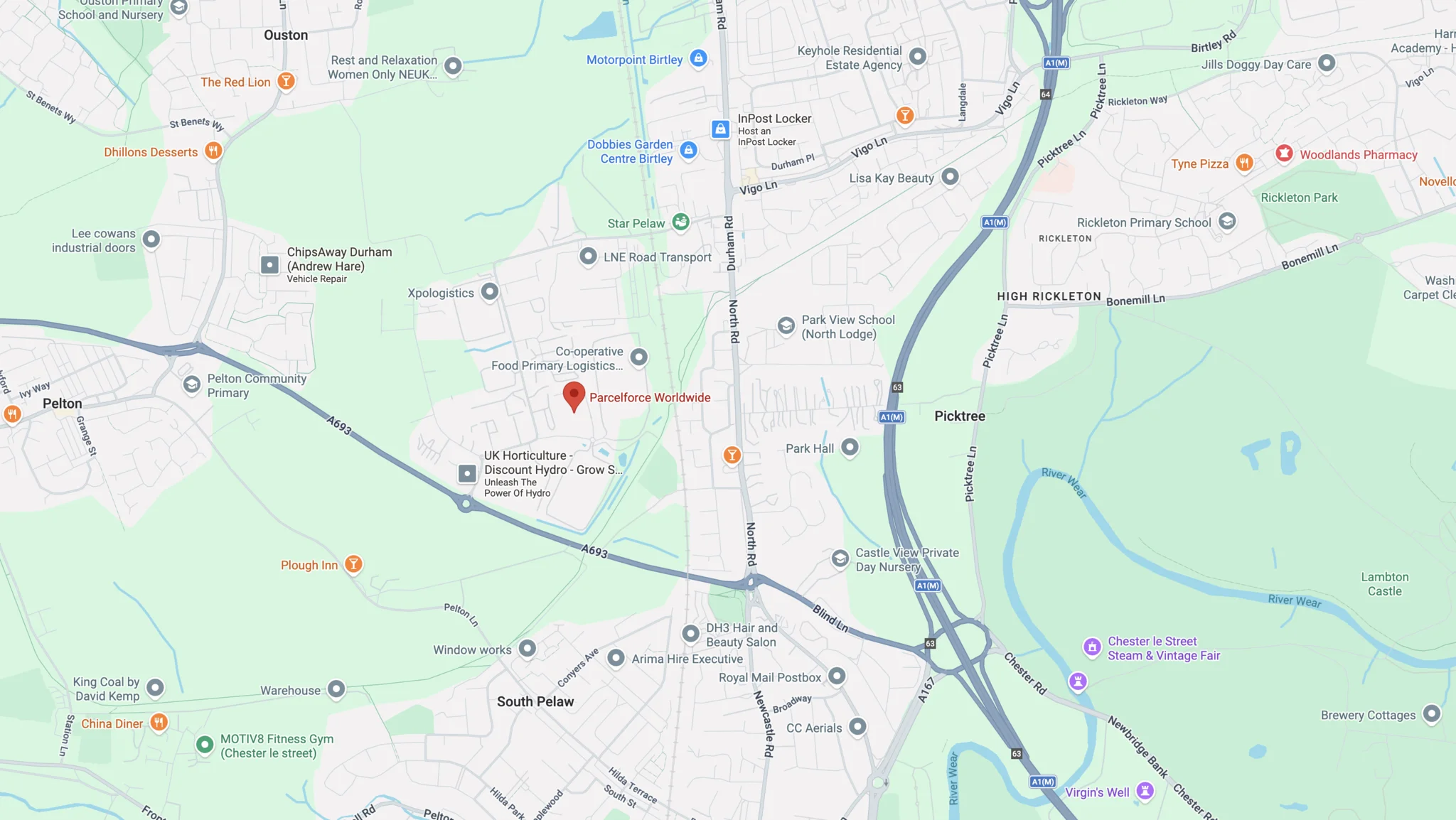 Newcastle Distribution Centre Google Map