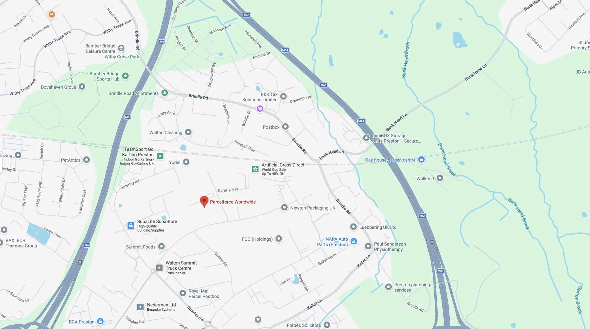 Preston Distribution Centre Google Map