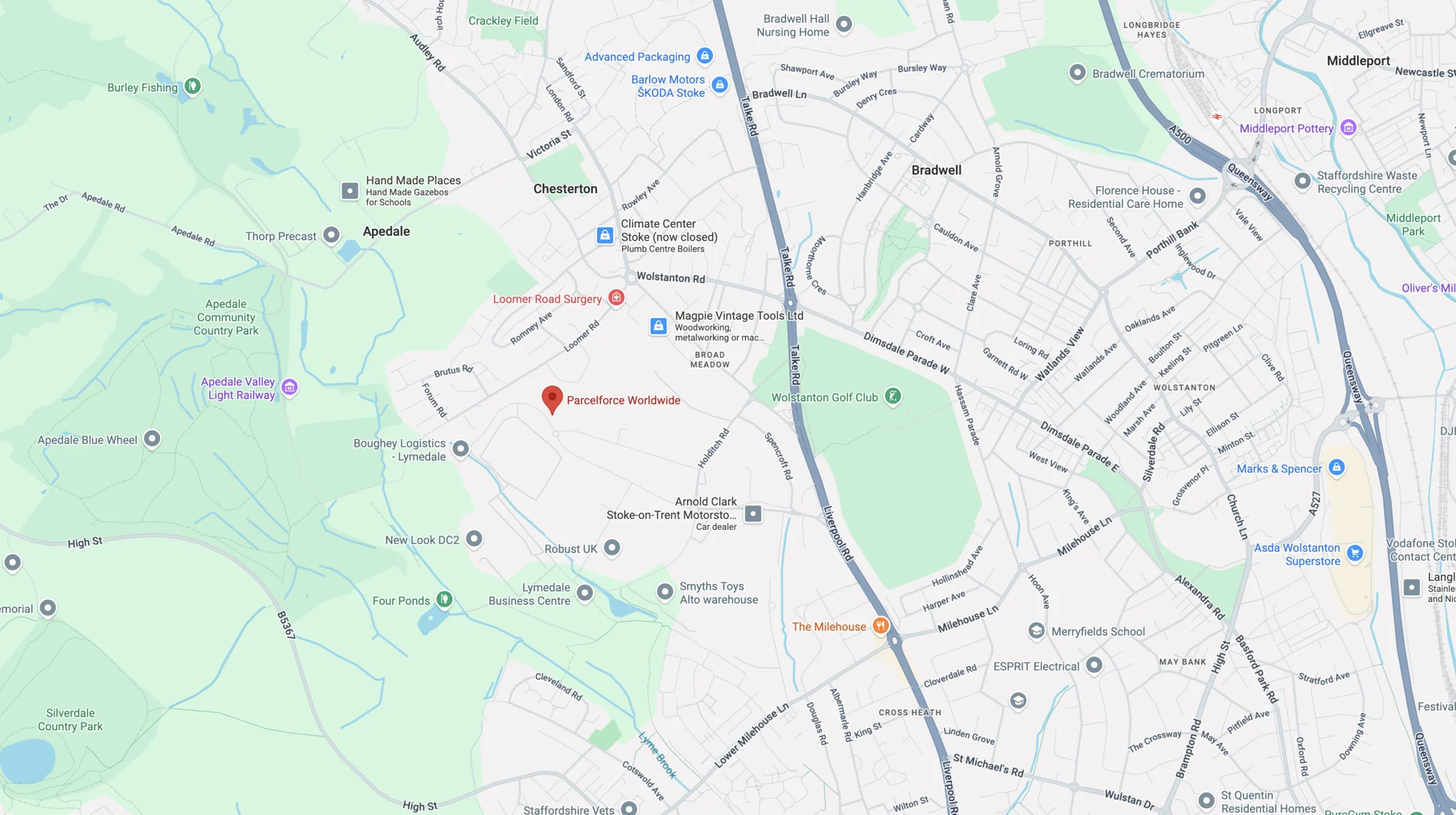 Stoke Distribution Centre Google Map