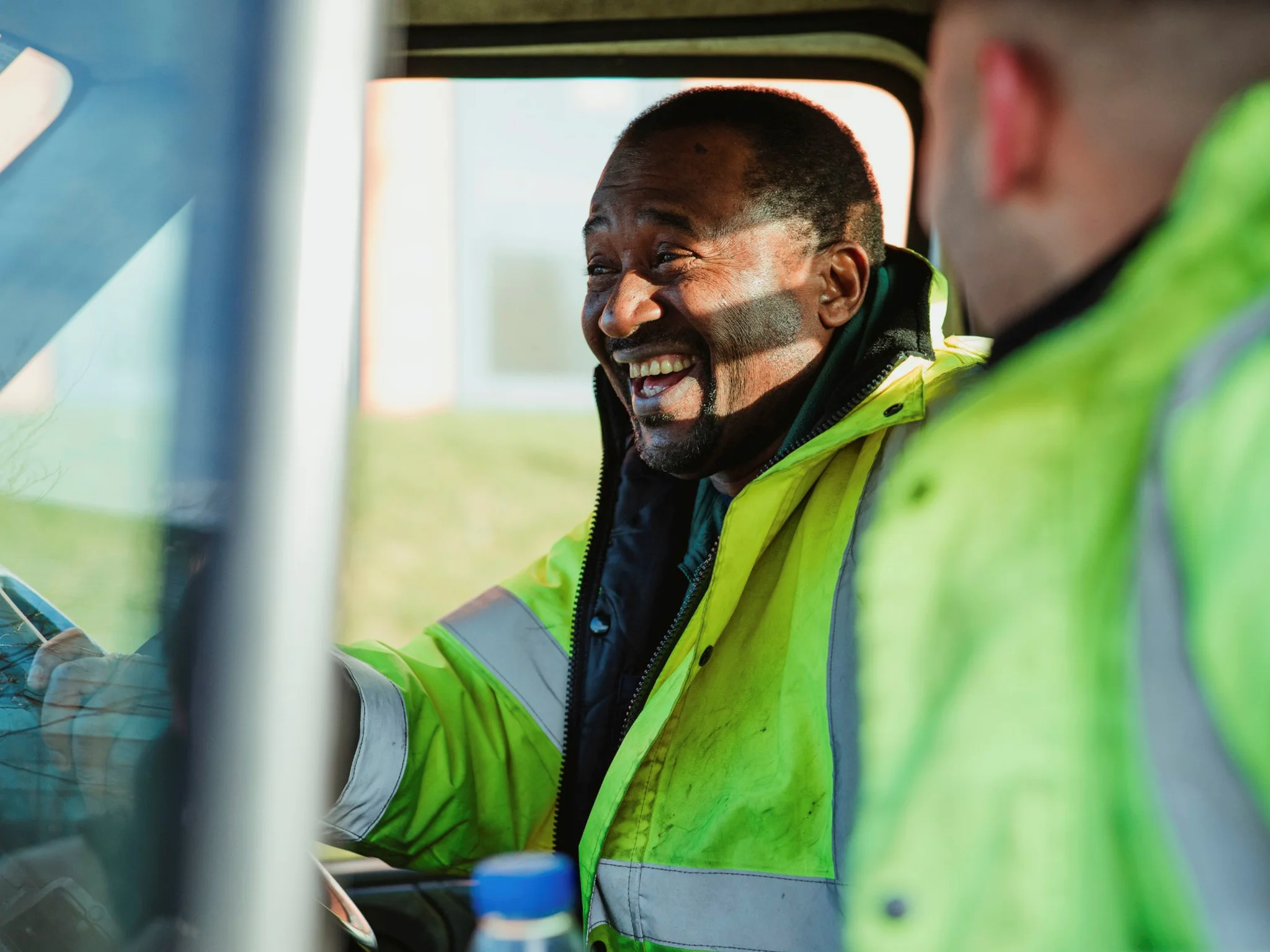 A smiling HGV Driver