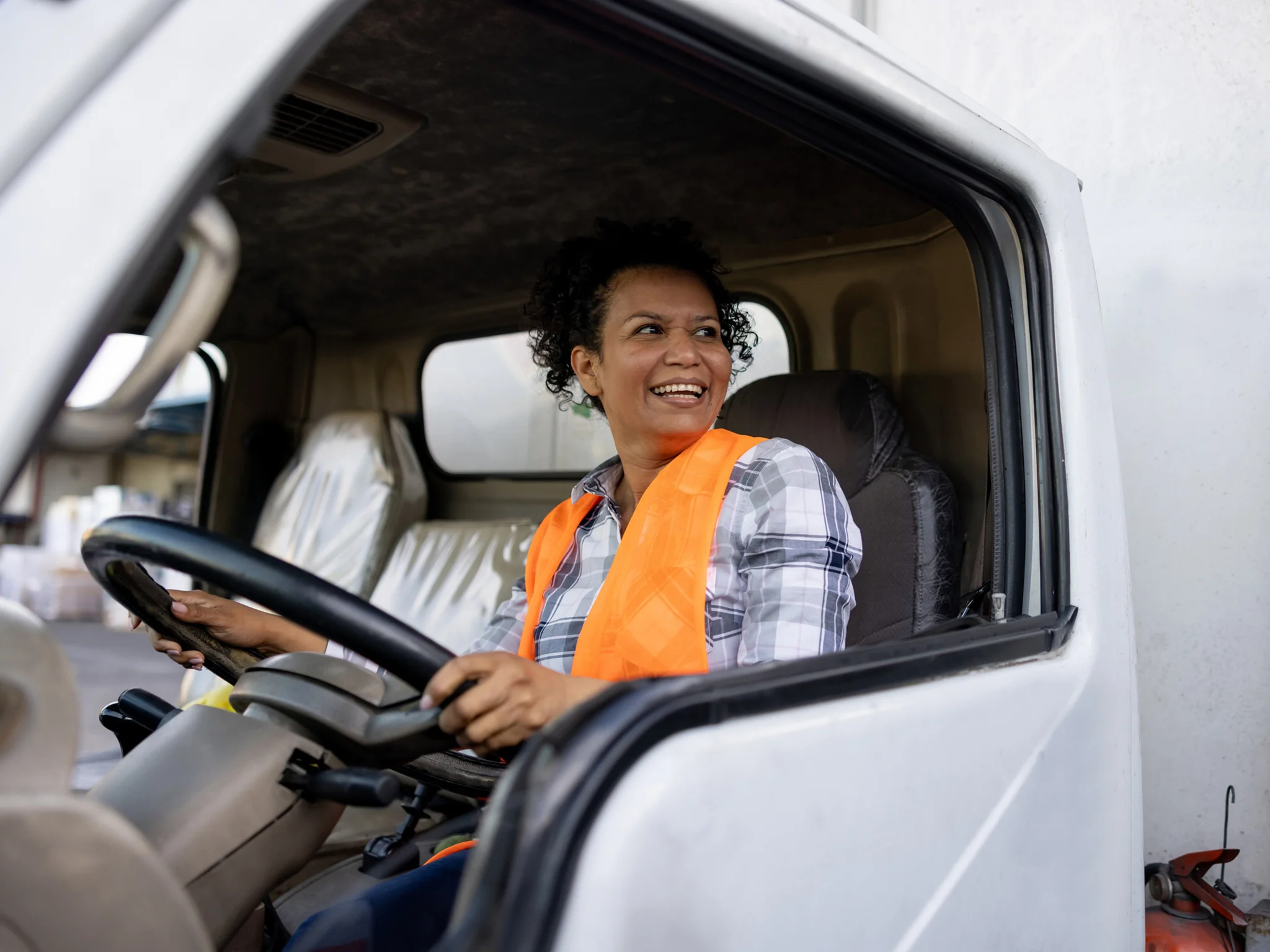 A smiling HGV Driver
