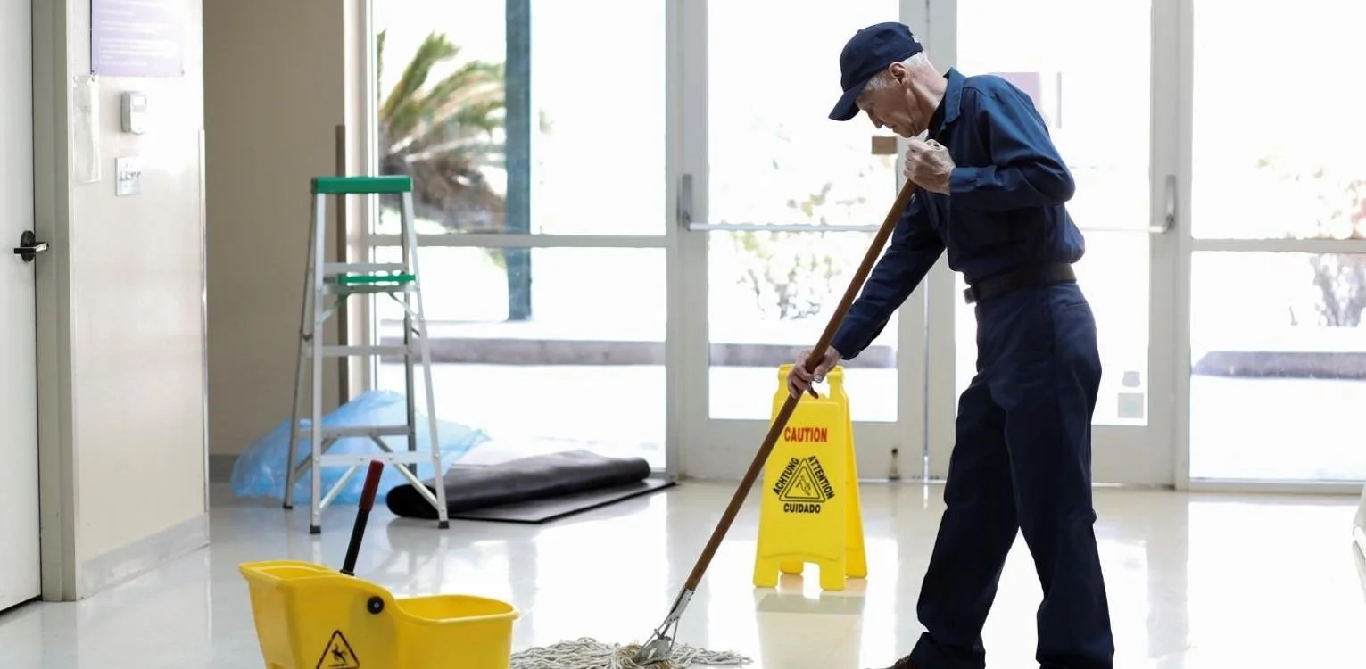 Universities image man cleaning