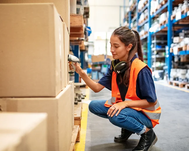 woman working in warehouse