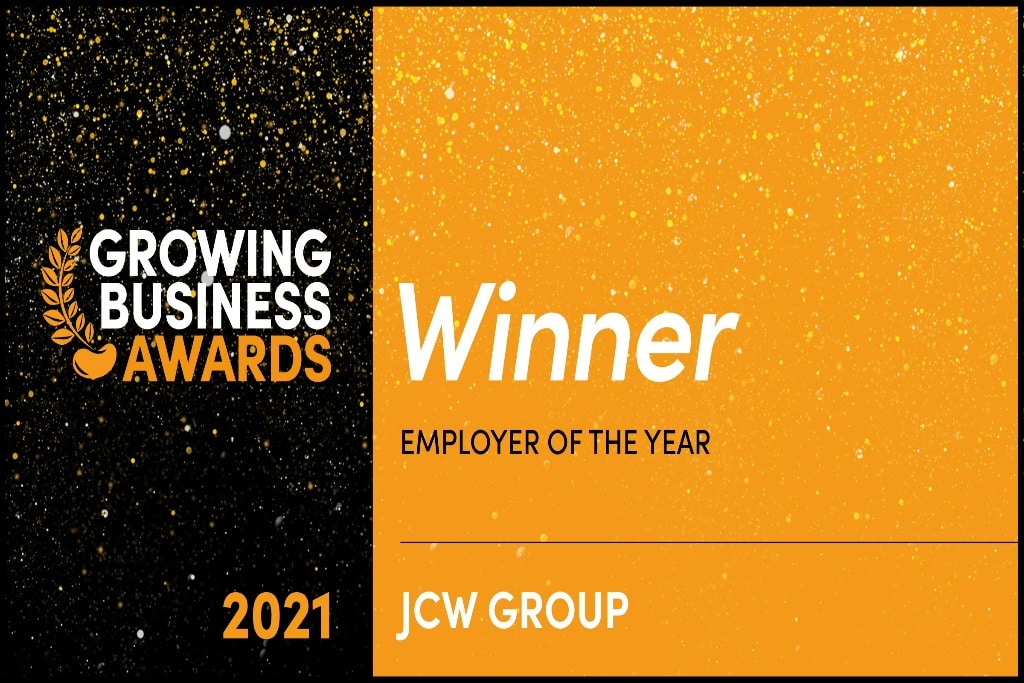 JCW Group gewinnt Arbeitgeber des Jahres bei den Growing Business Awards 2021