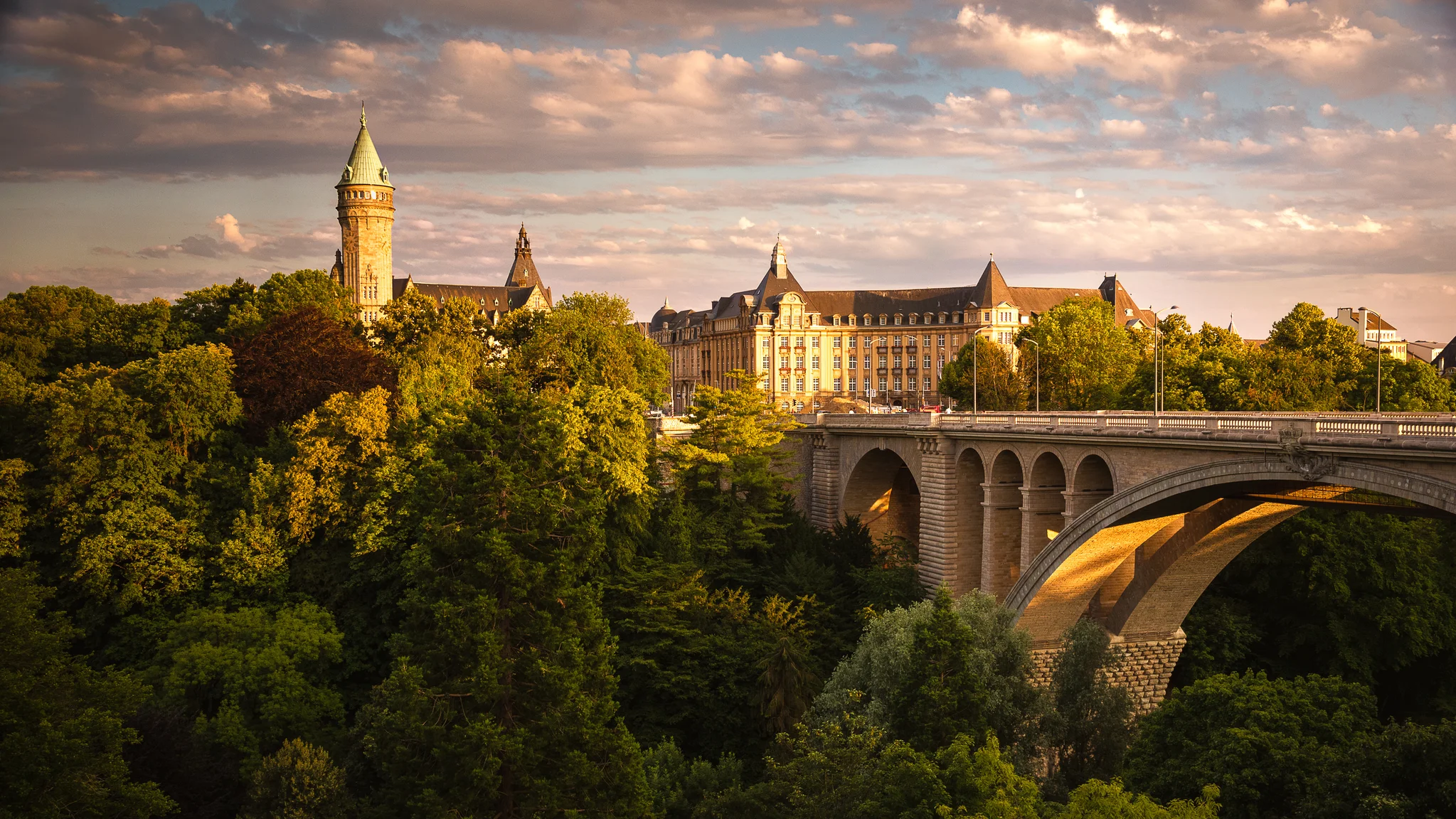 Luxembourg City at Sunset