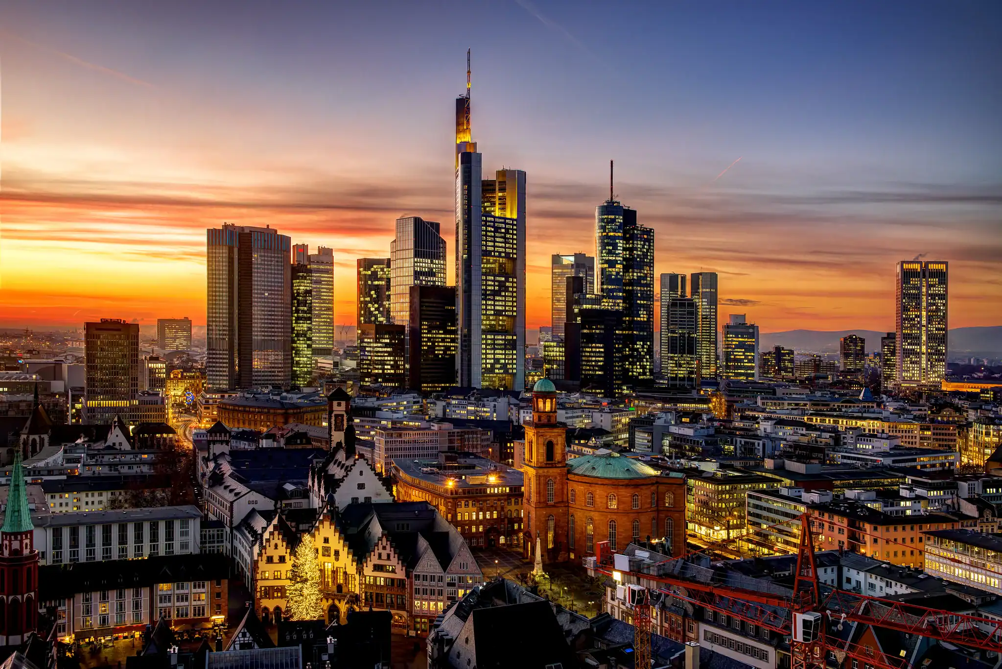 Frankfurt am Main at night, Germany