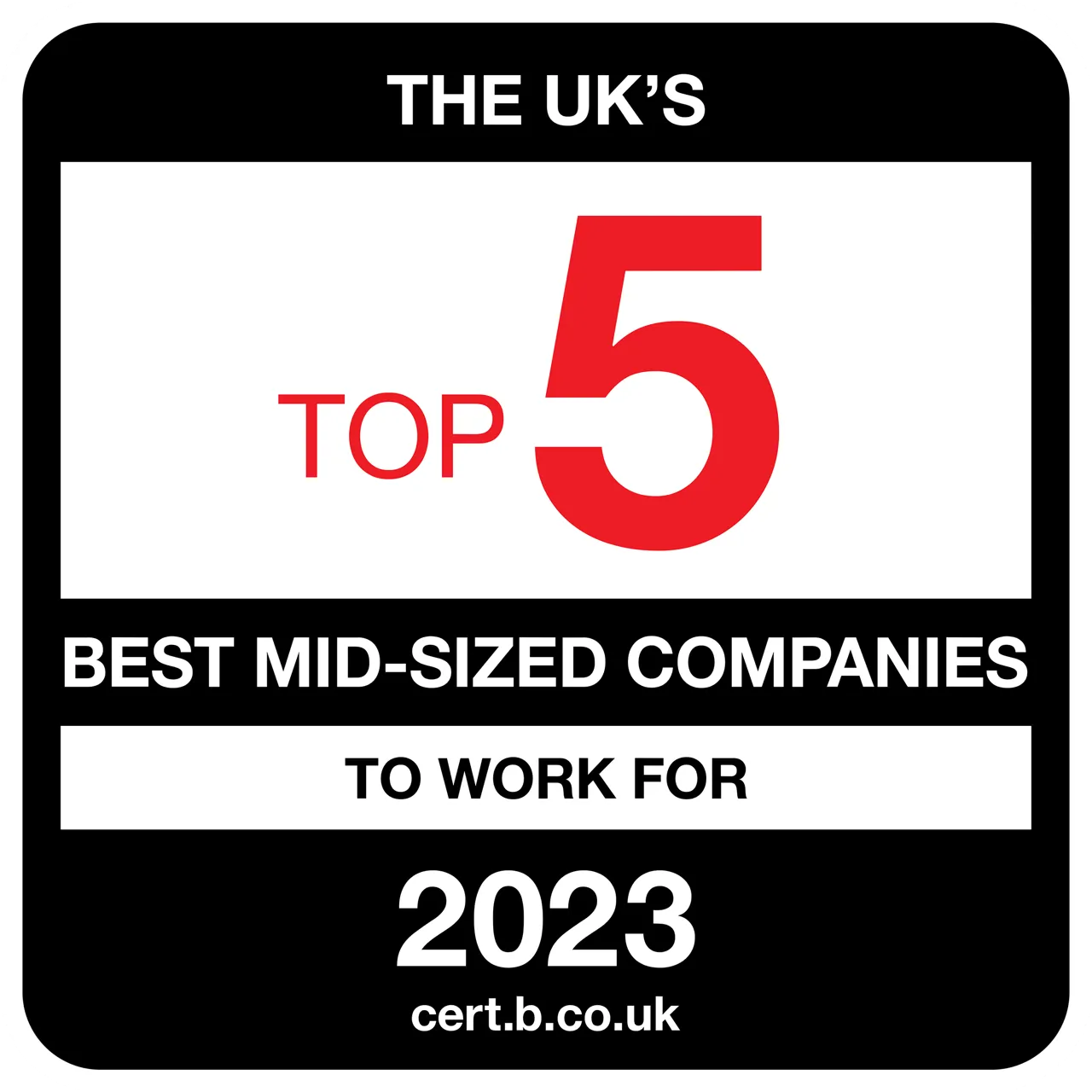 The Uk's top 5 best mid-sized companies to work for 2023