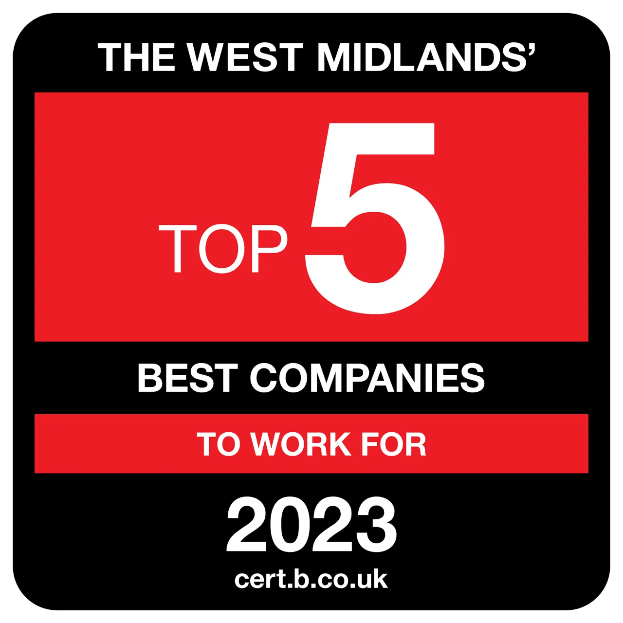 The West Midlands top 5 best companies to work for 2023 logo