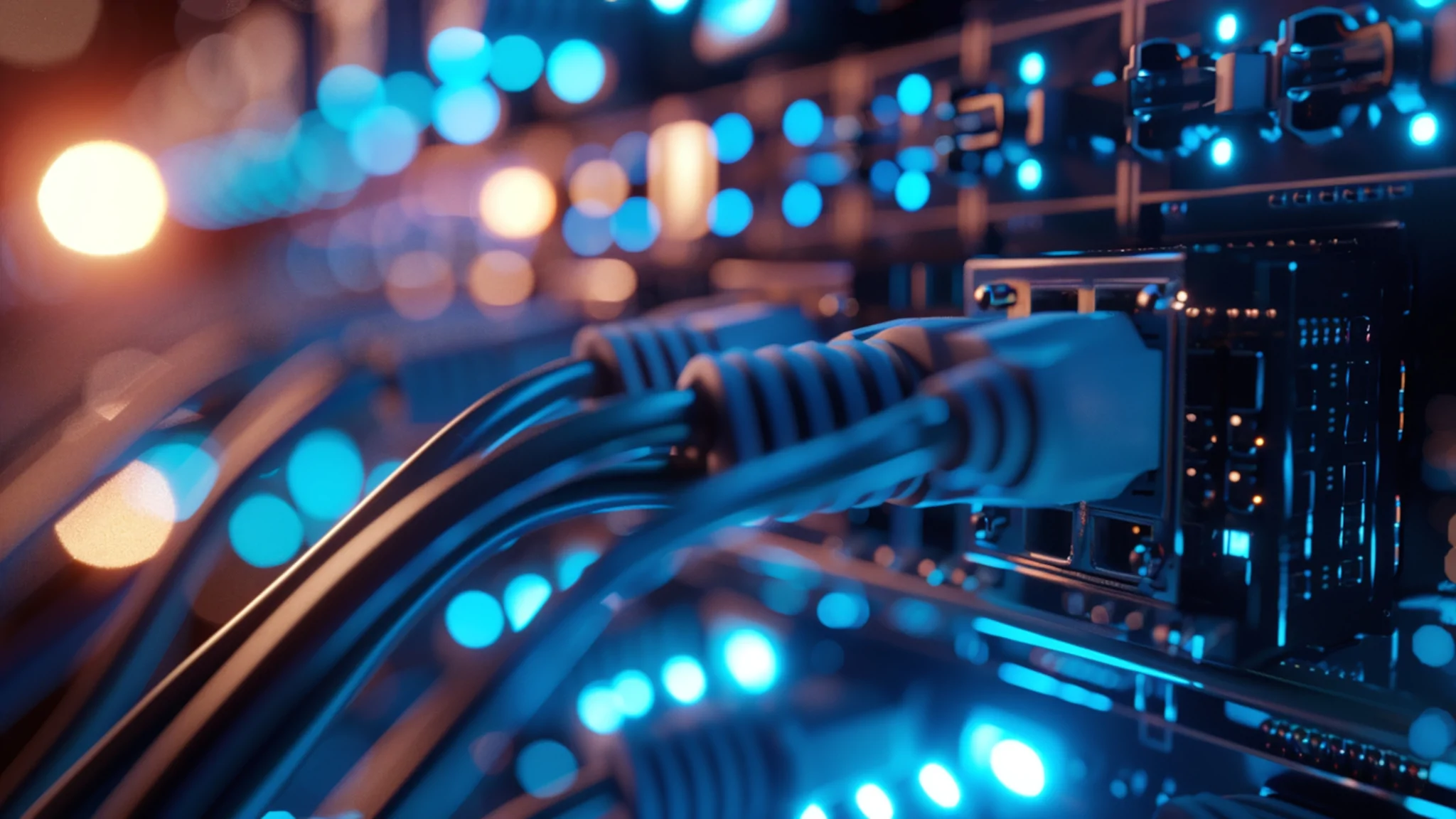 servers close up wires