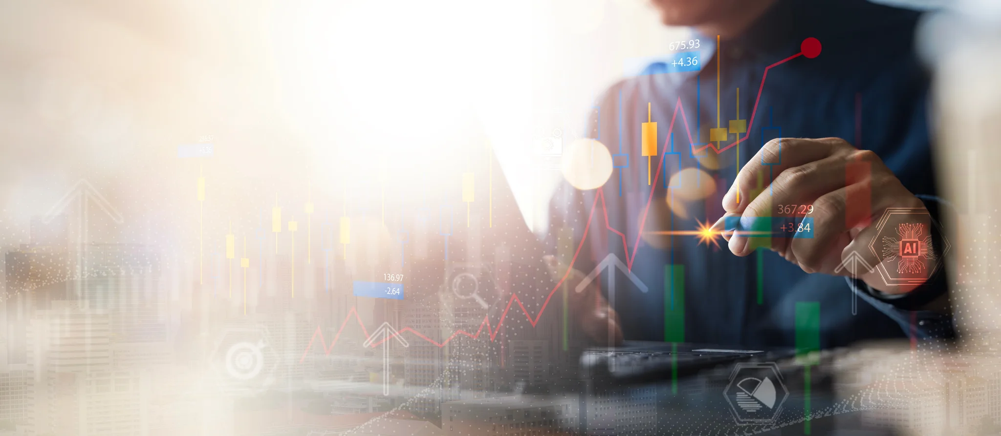 Futuristic technology interaction african american professional managing artificial intelligence software cyber innovation interface control