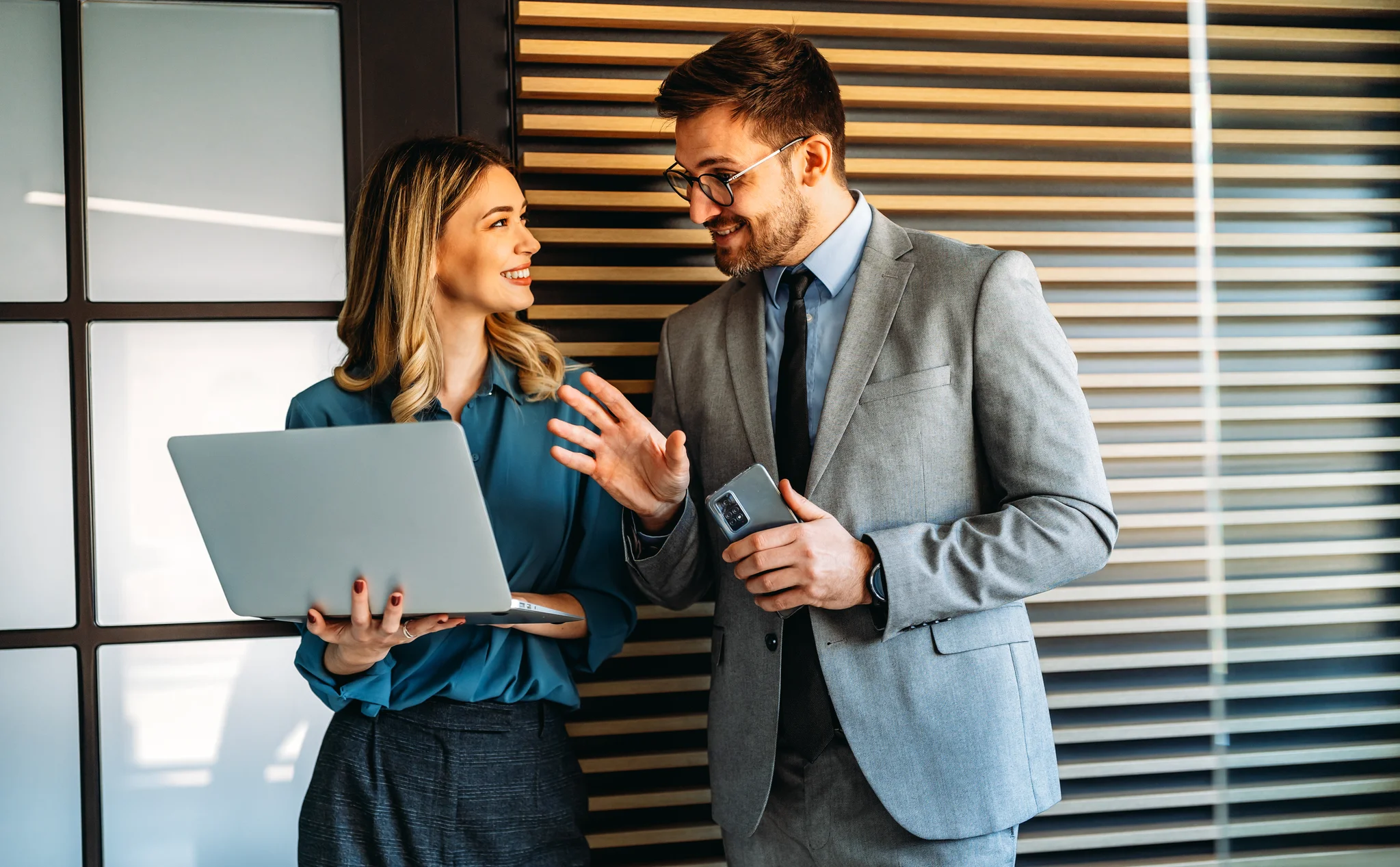 Bankers in a finance office manages portfolios, credit, risk and financial strategy with expertise