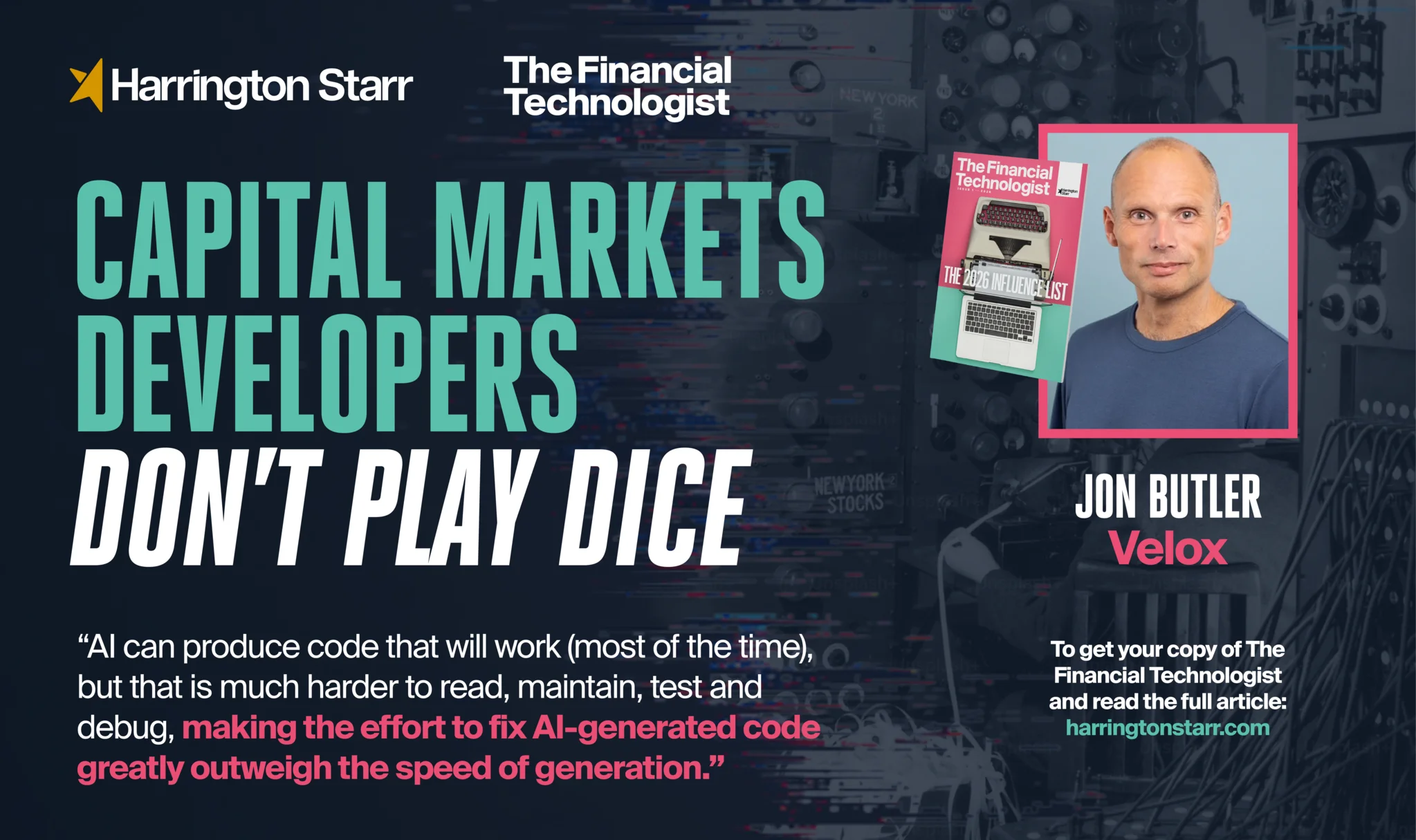 Capital Markets Developers Don’t Play Dice