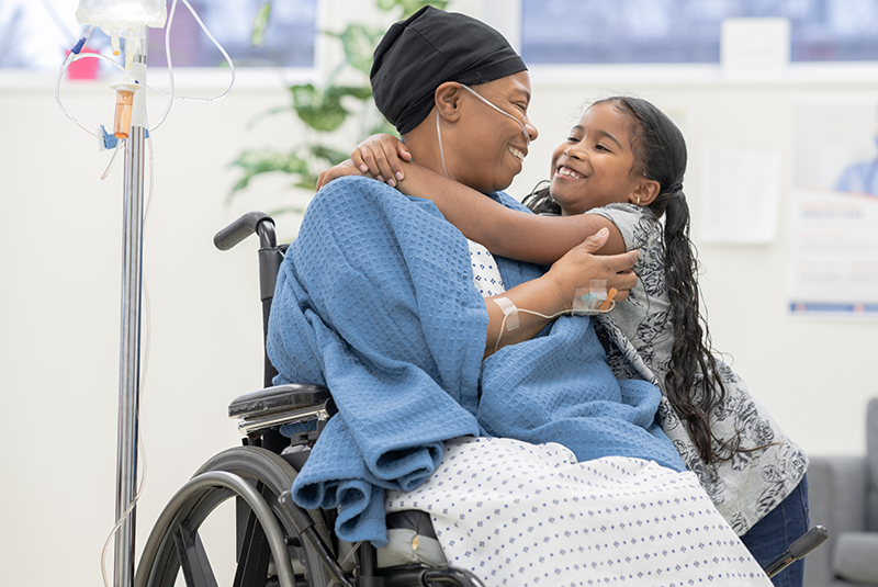 Mum receiving treatment with daughter