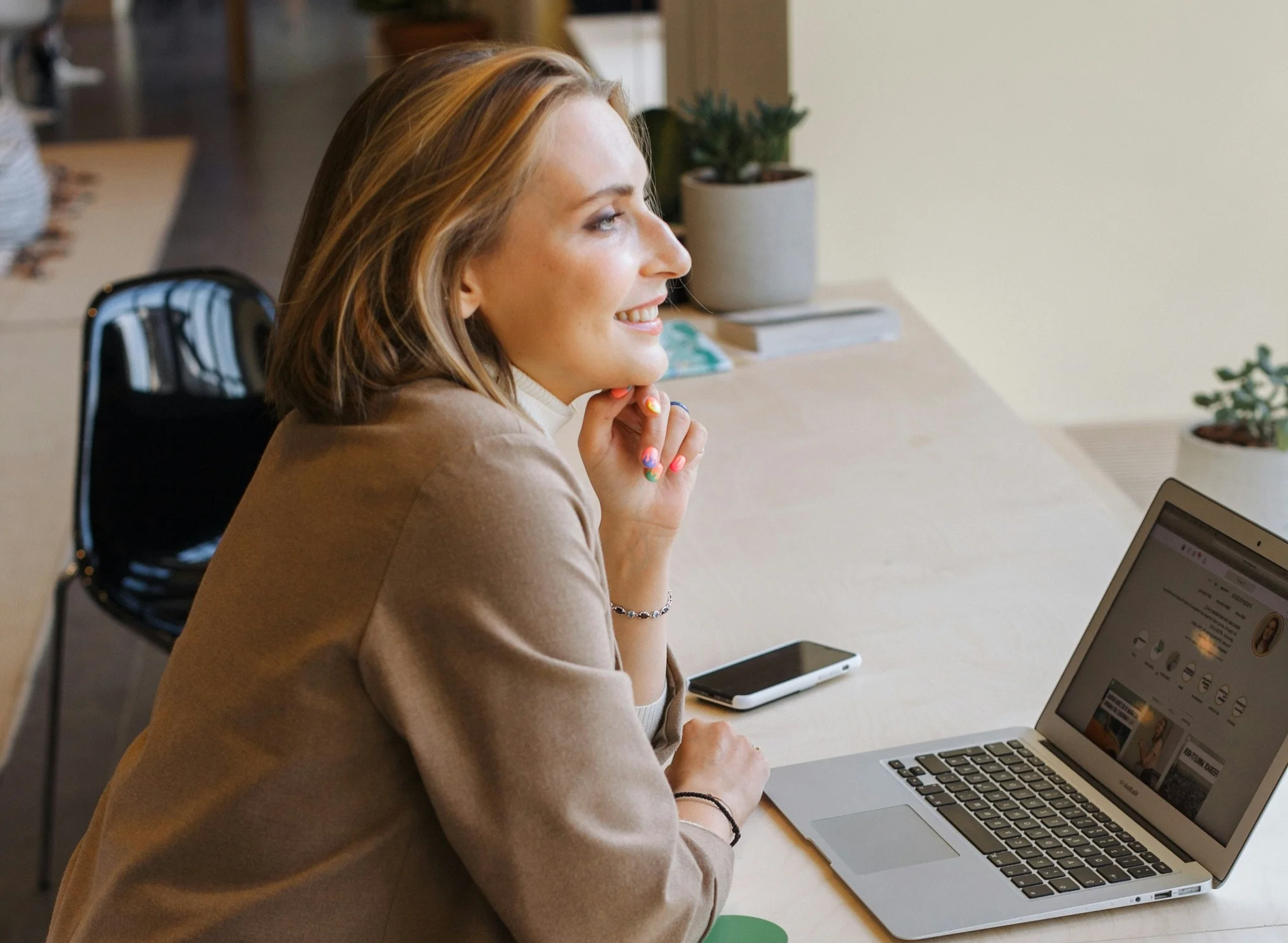 female worker at desk