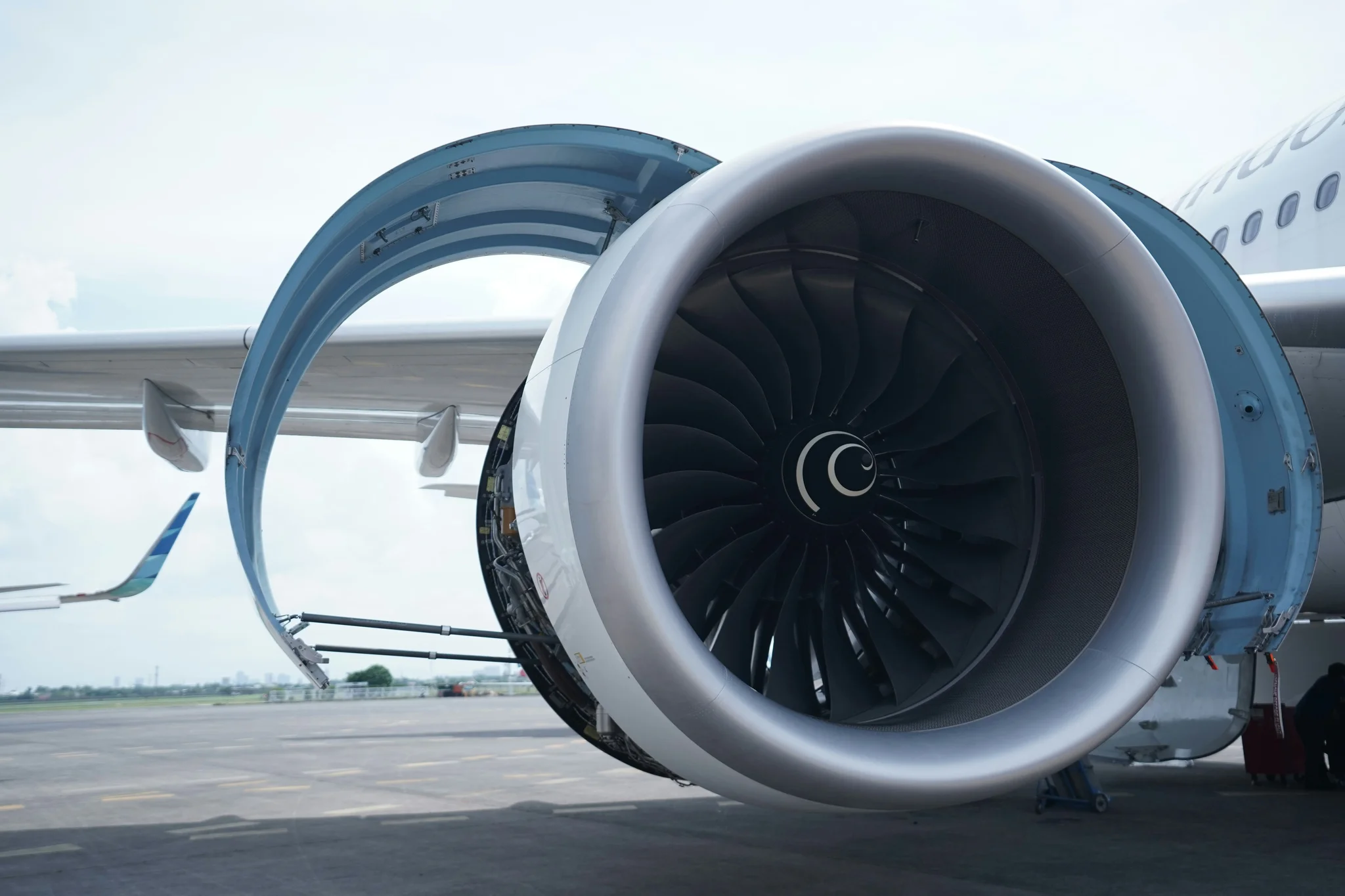 Close-up of Aircraft Turbine