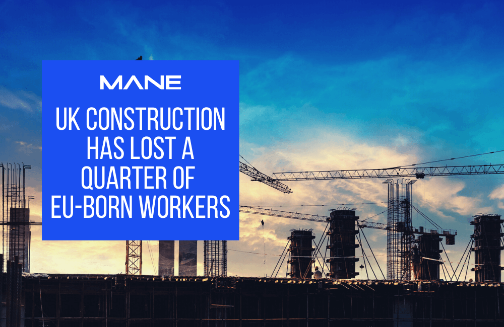 UK construction has lost a quarter of EU-born workers