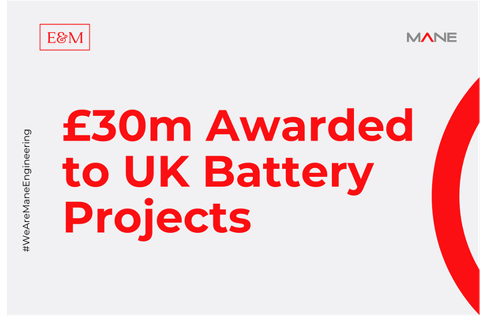 £30m Awarded to UK Battery Projects