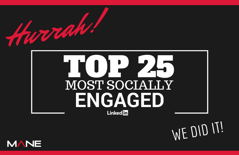 Mane in the Top 25 Most Socially Engaged Recruitment Companies