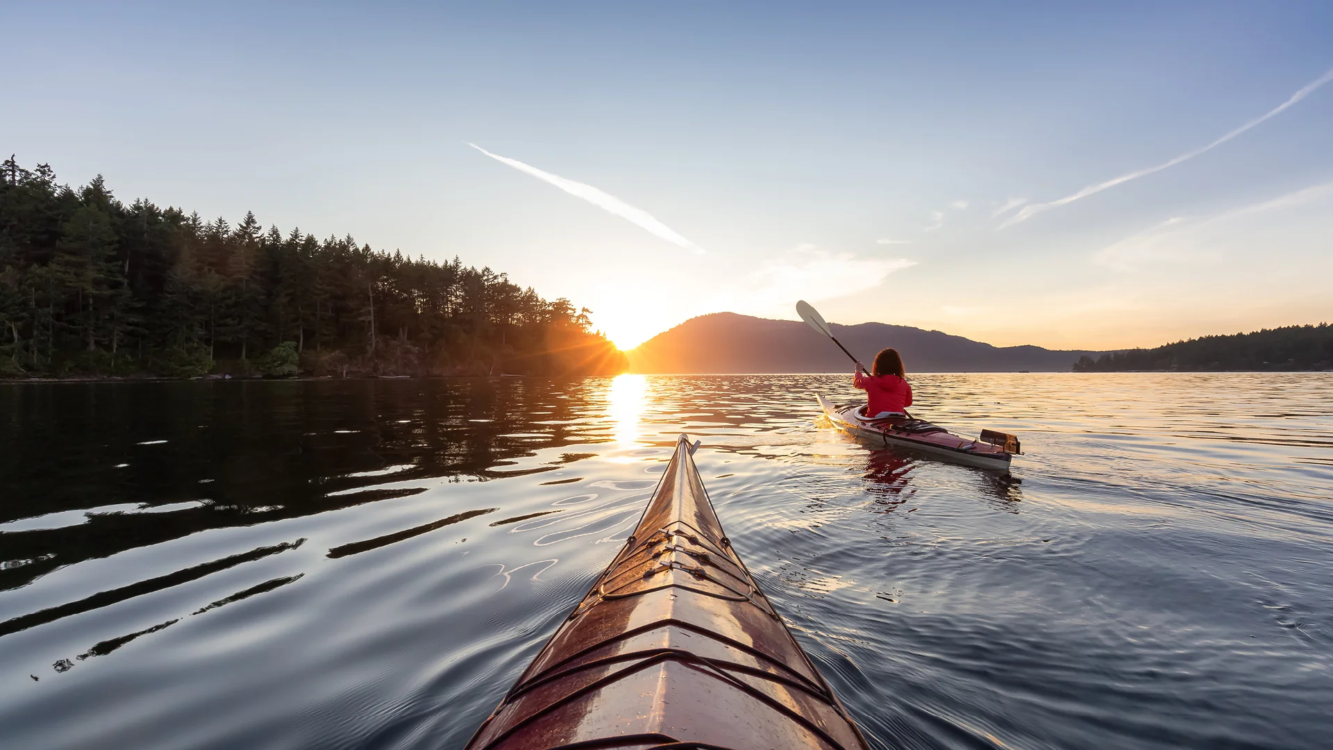 Kayaking on a lake in Victoria