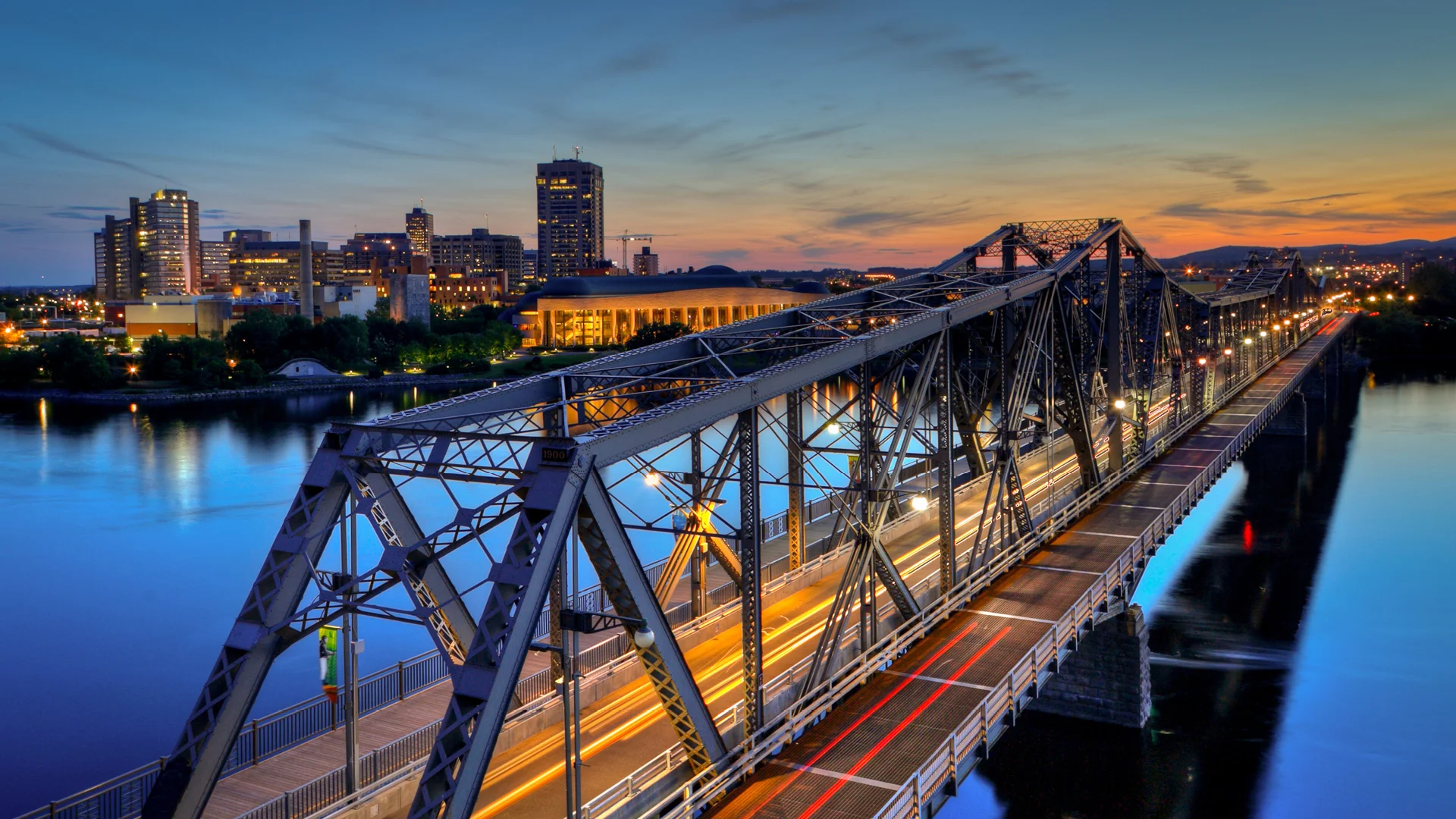 Ottawa at Night - Girdled Bridge 
