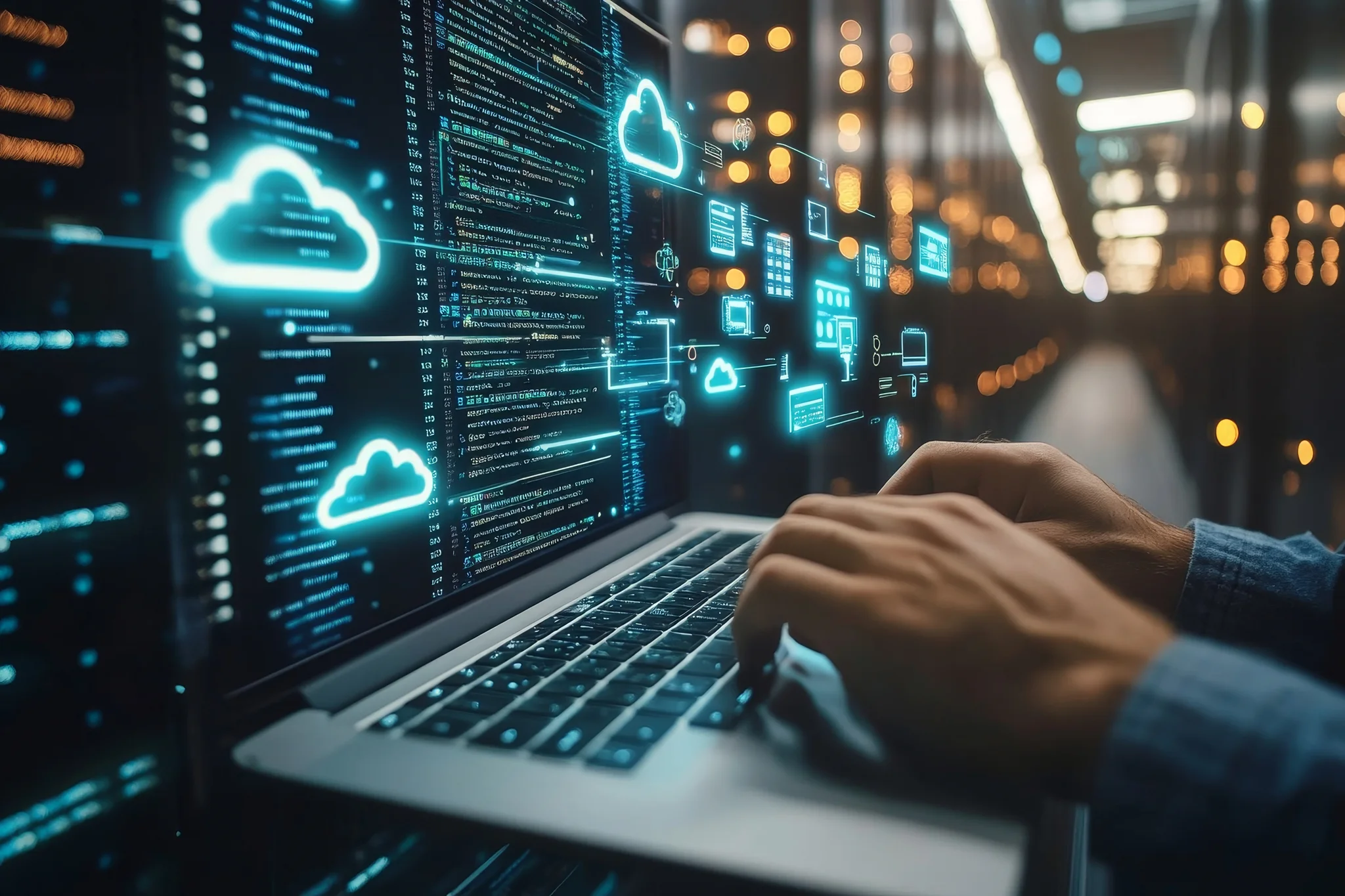 Man holding a secure network