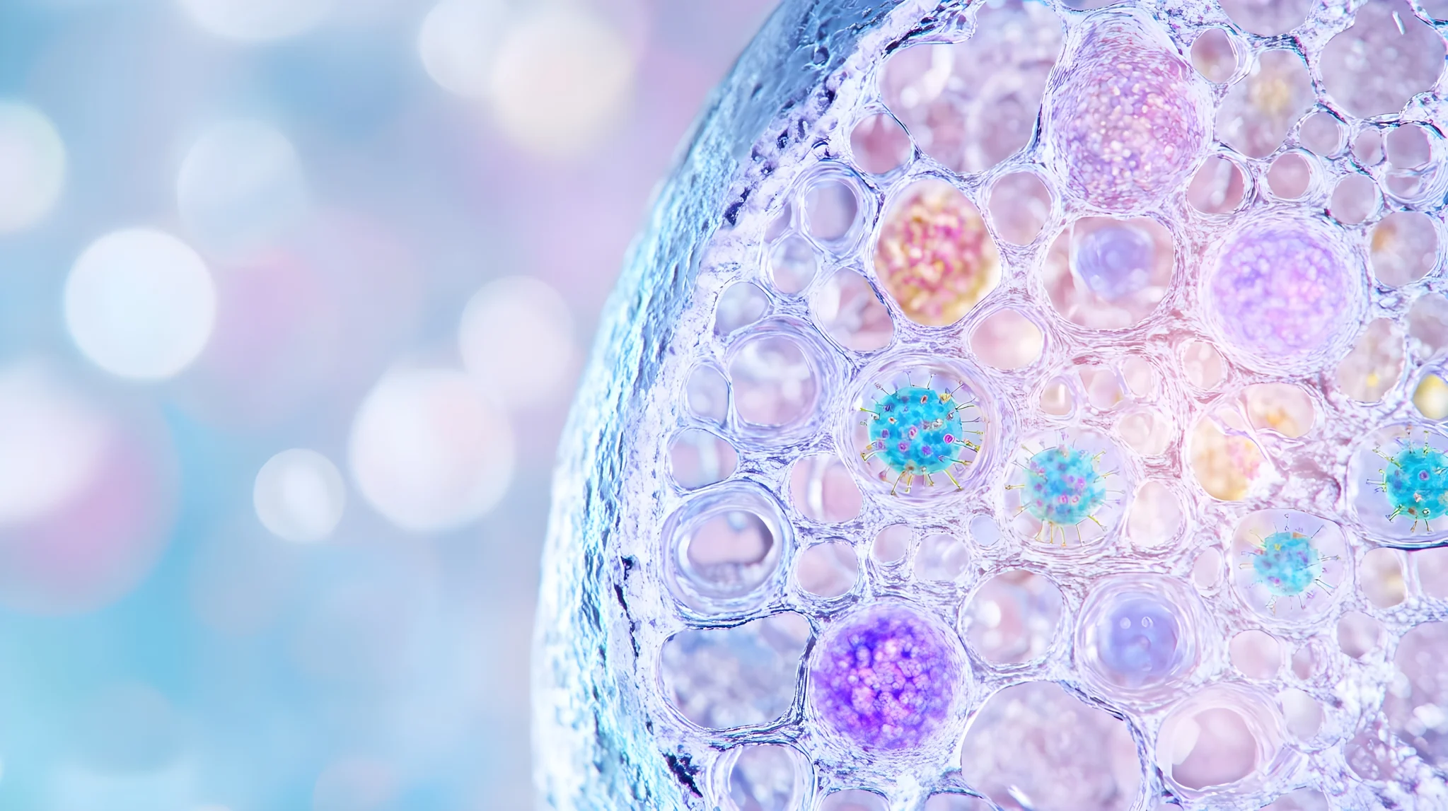 Abstract Colorful Cells Biology Science Microscopy Image