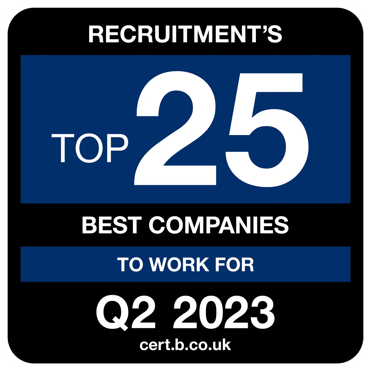 Recruitments Top 25 Best companies to work for accreditation logo