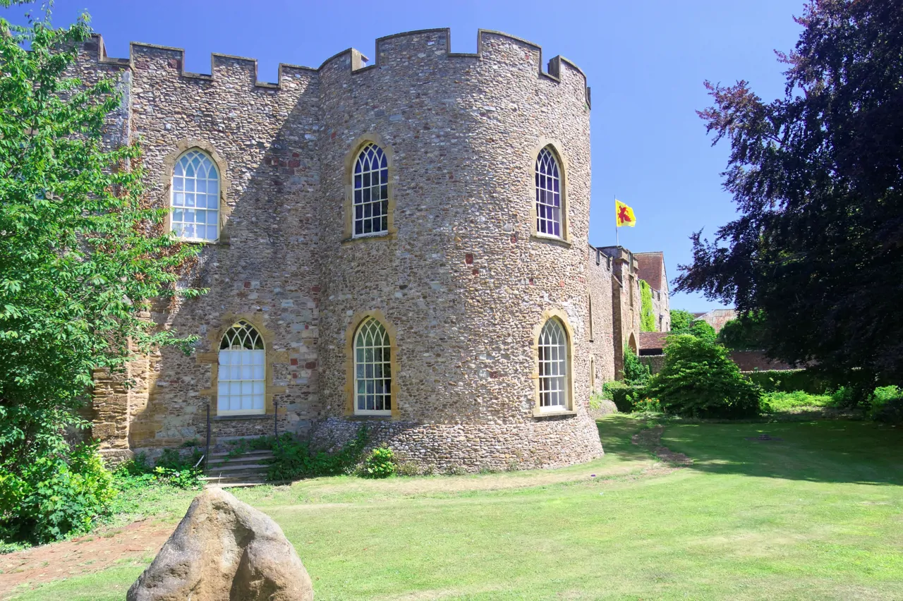 Taunton castle Somerset with blue skies