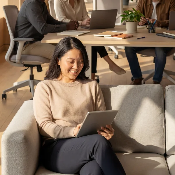 Diverse Team Working in Modern Office Space