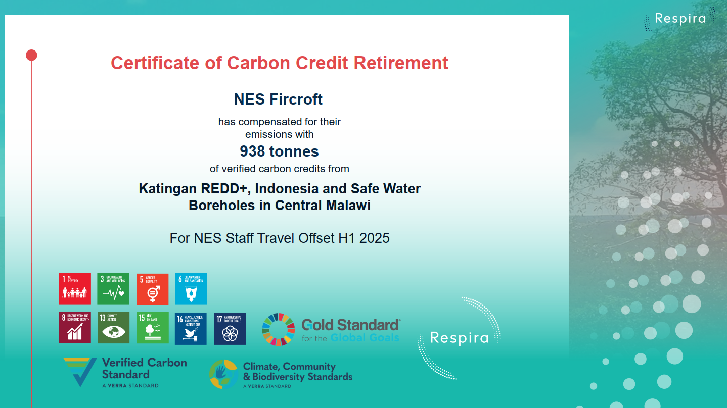 NES Fircroft - Certificate of Carbon Credit Retirement