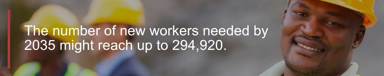 number of new mining workers - quote graphic
