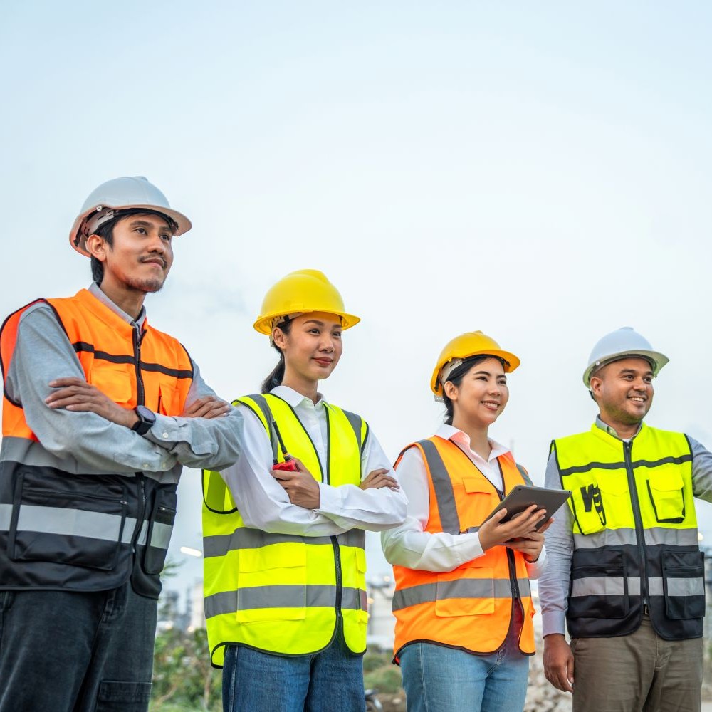 group of 4 engineers