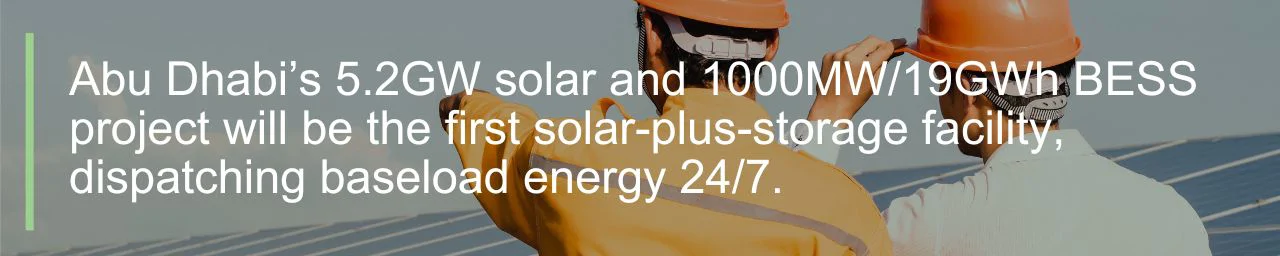 Abu Dhabi solar + BESS project quote