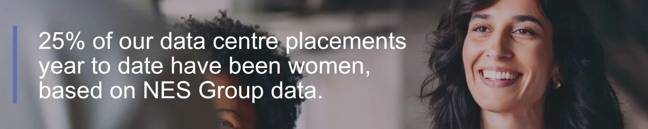 NES Group original data quote - 25% of data centre placements have been women