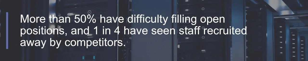 Uptime Institute 2026 data centre survey quote - difficulty in filling open positions