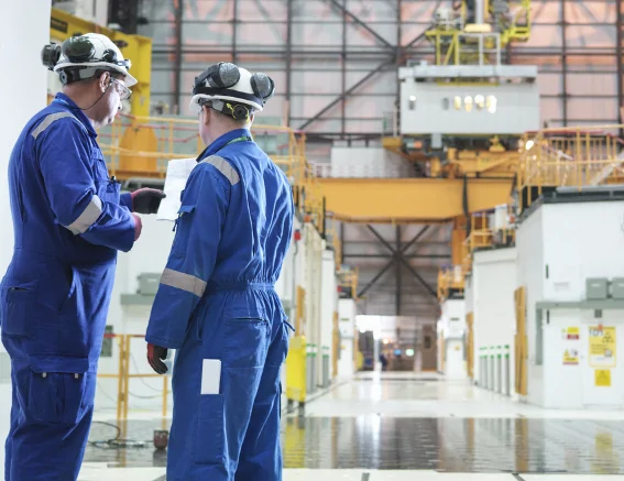 men in nuclear plant