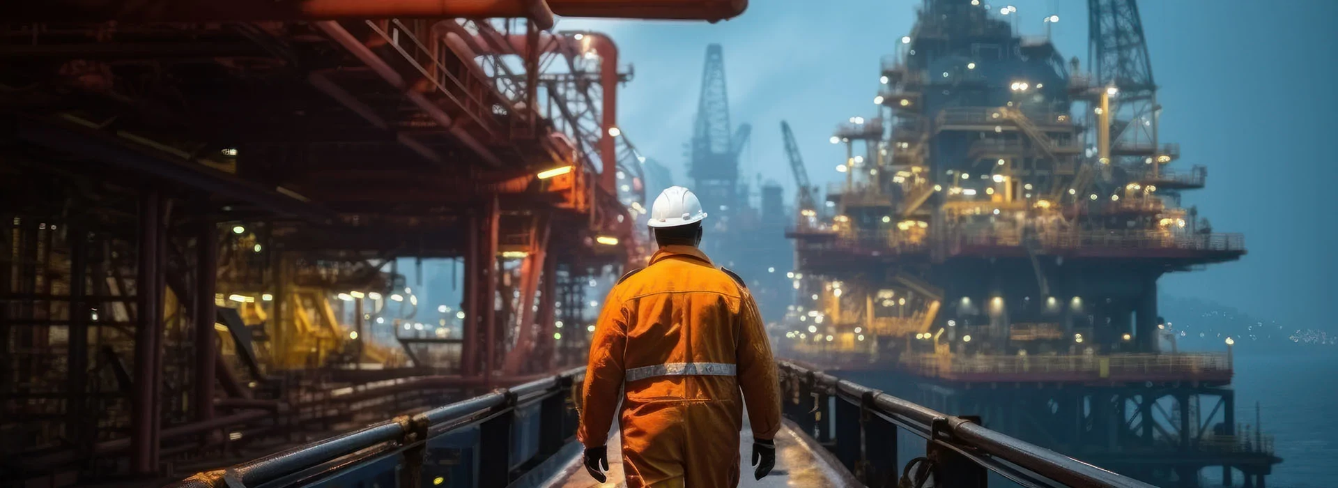 man on oil rig